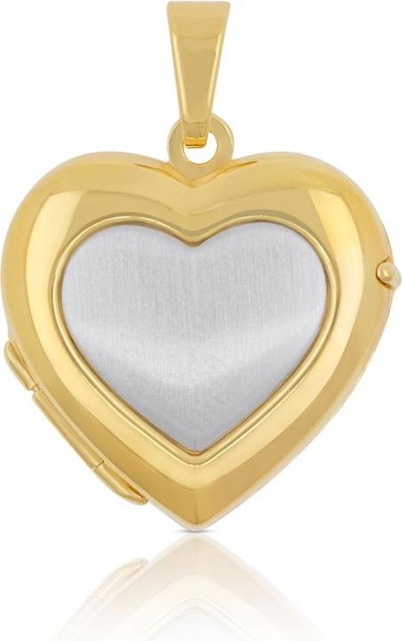 Muau Pendant medallion bicolor yellow/white gold 750 heart 23x18mm (750, 18K Gelbgold, Weissgold)
