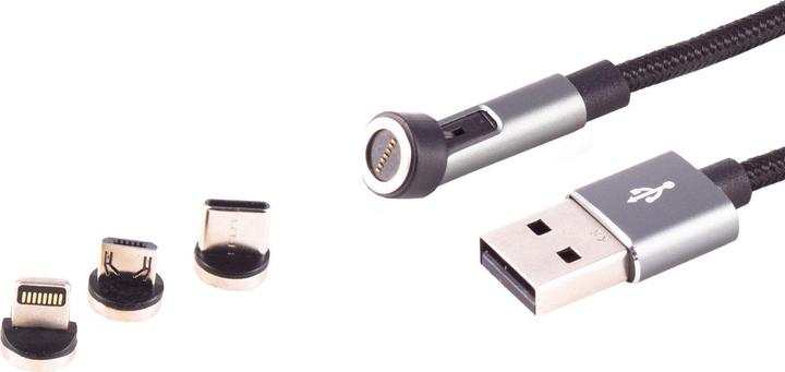 Immagine prodotto Shiverpeaks S/CONN massima connettività Cavo magnetico universale--USB-A, 3in1, 540°, 7 pin, bianco, 2,0m (2 m)