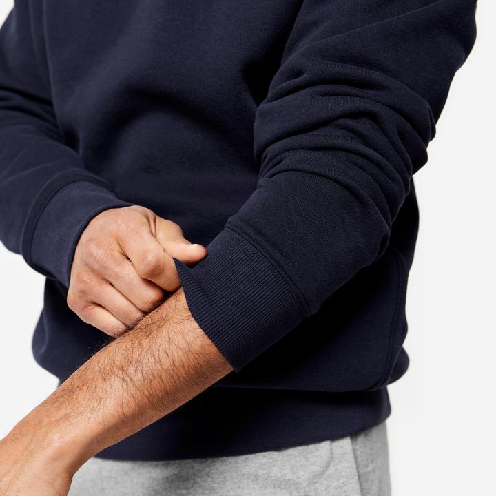 Image du produit Domyos Sweat à capuche homme en coton chaud - bleu/noir (S)