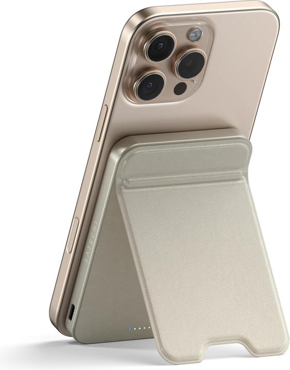 Actual product image Satechi OntheGo Magnetic Qi2 Powerbank Stand 5000 mAh Sand (5000 mAh, 15 W)