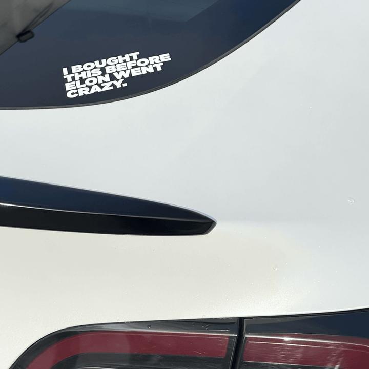 Produktbild Vds Tesla Autoaufkleber I BOUGHT THIS BEFORE ELON WENT CRAZY