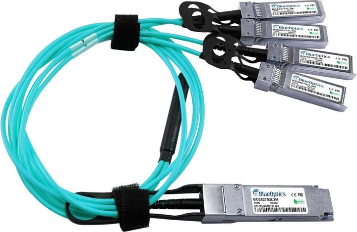 Produktbild BlueOptics II-VI FCBN525QE1C25 kompatibles AOC QSFP28 BO282703L25M