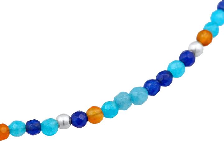 Produktbild Elli Fussschmuck Achat Kugeln Blau Bunt 925 Silber (Edelstahl, 925er Sterling Silber, Achat, 22 cm)