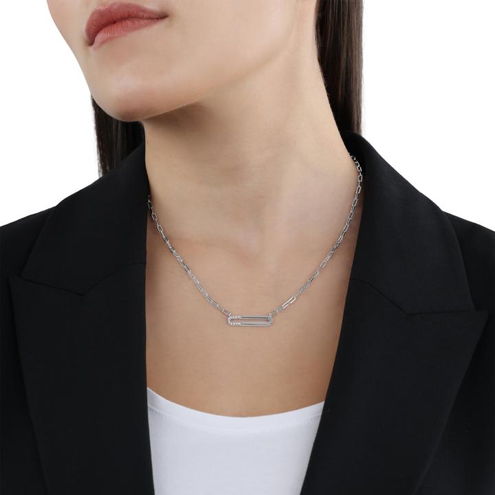 Produktbild S.Oliver Halsschmuck für Damen, 925 Sterling Silber, Zirkonia (synth.) (925er Silber, 42 - 45 cm)