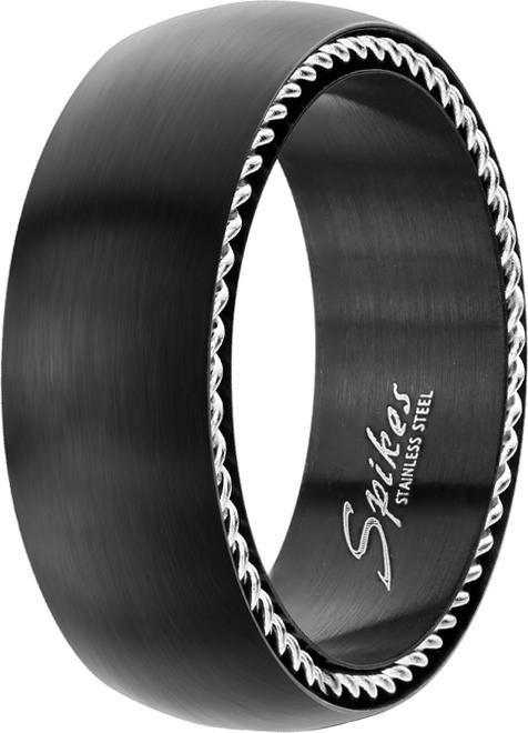 Actual product image Star Piercing Ring black matt with steel cable on both sides (60, Steel)