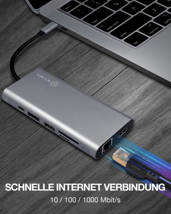 Actual product image Icy Box IB-DK4050-CPD (USB-C, 12 Ports)