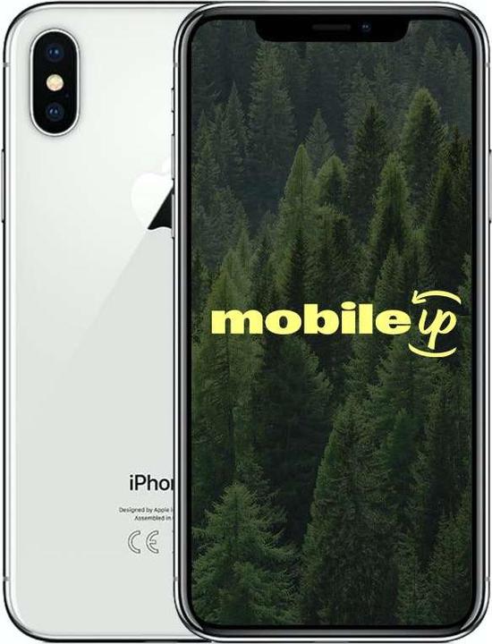 Actual product image Apple iPhone X (64 GB, Silver, 5.80", 12 Mpx, Single SIM, A / Like new)