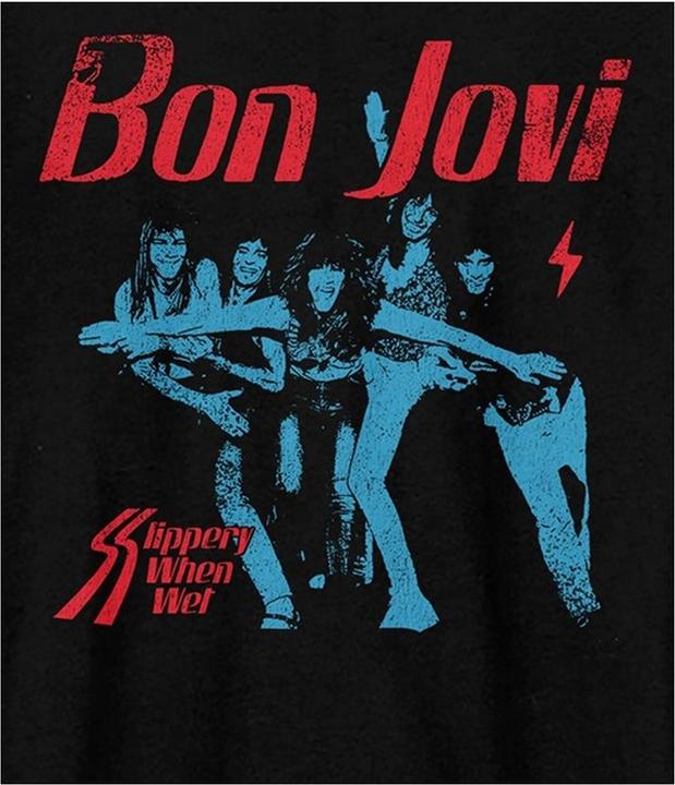 Actual product image Amplified Unisex Adult Slippery When Wet Bon Jovi T-Shirt (S)