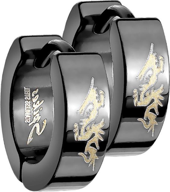 Produktbild Star Piercing Ohrring zum Klappen Dragon schwarz (ohne Messing, Chirurgenstahl 316L)