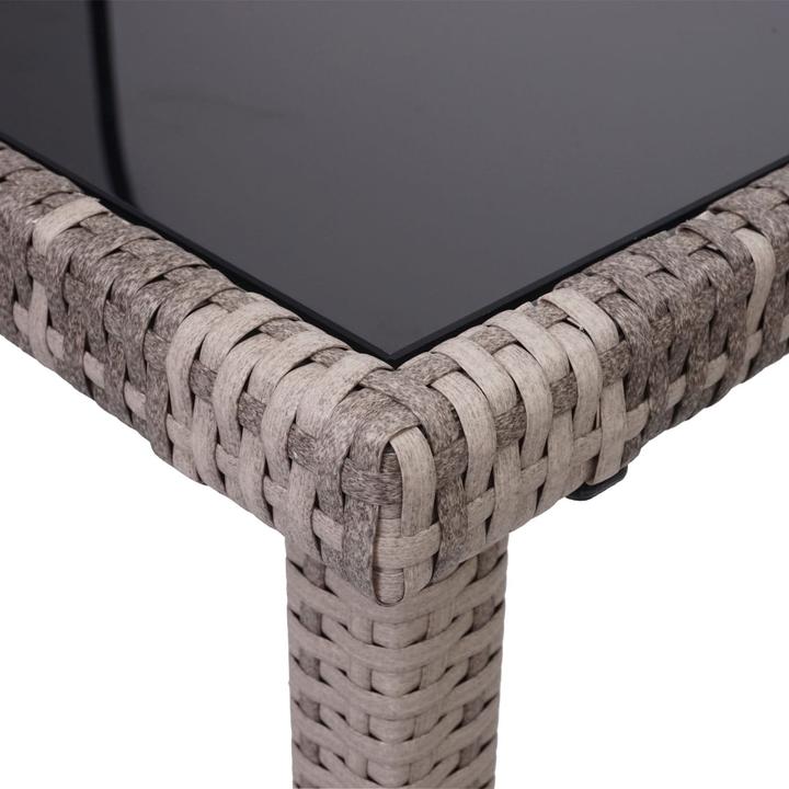 Actual product image Swisshandel24 Poly Rattan Table, Garden Table Balcony Table, 120x75cm - Grey (120 cm)