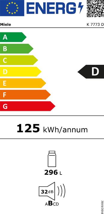 Energie-Label Miele K 7773 D (296 l)