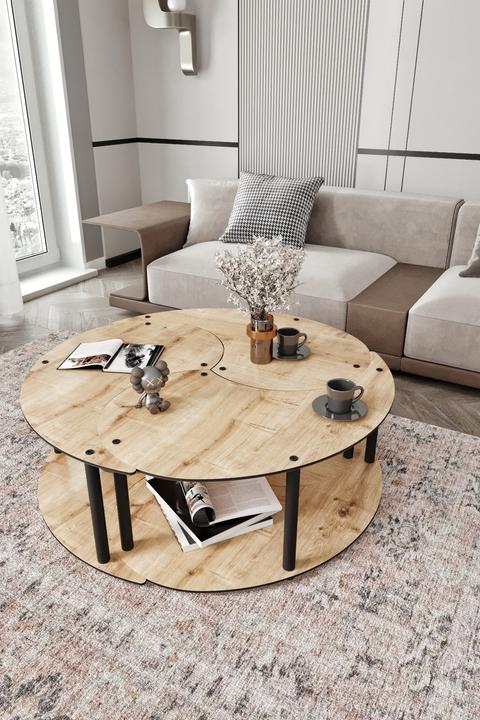 Actual product image Hanah Home Yin Yang Coffee Table 3 Set (70 x 38 x 70 cm)