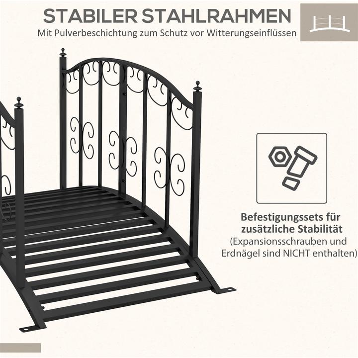 Produktbild Outsunny Gartenbrücke mit Ornamentgeländer