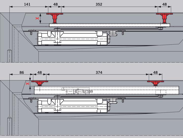 Image du produit Dormakaba Elément de fixation pour le réglage en hauteur (Porte de chambre, Porte d'entrée, Porte en bois, Porte-fenêtre)