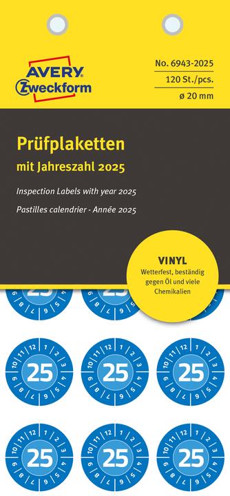 Produktbild Avery Prüfplaketten