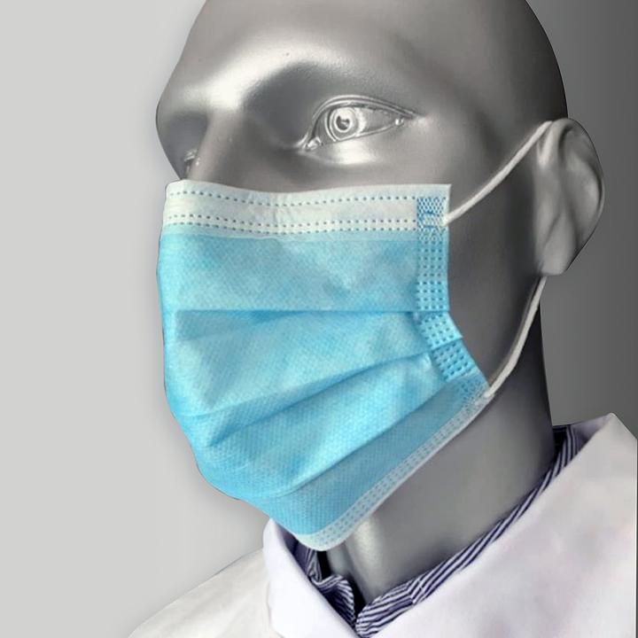 Produktbild Brady Einweg-Komfortmaske 3-lagig, Blau (50 Stück/Karton)