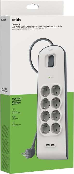 Produktbild Belkin Steckdosenleiste 8-fach 2 Meter Netzkabel BSV804vf2M-V2 (8 x, 2 m)