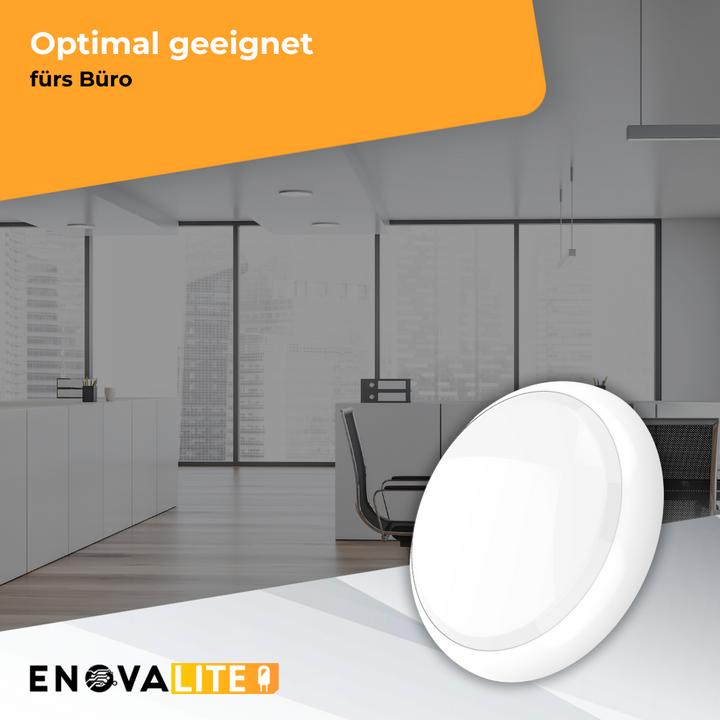 Actual product image Enovalite LED-Notstrom Deckenleuchte, mit Bewegungsmelder, 8 h Notlicht und Gruppensteuerungsfunktion (1800 lm)