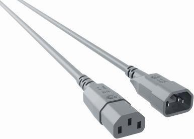 Actual product image Bachmann Power Cord C14 to C13 grey, Extension Cable (0.75 m, C14)