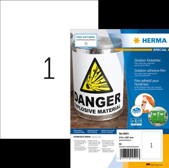 Produktbild HERMA Wetterfeste Etiketten A4
