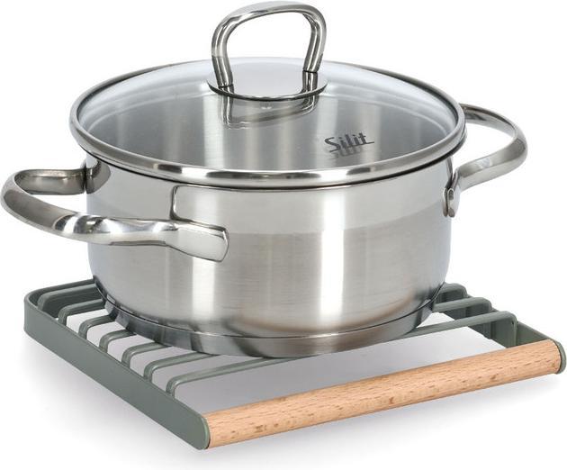 Productafbeelding Zeller Present Onderzetter, metaal/beuken, salie (1 x, Pan onderzetter)
