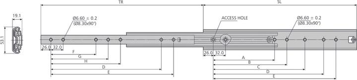 Image du produit Accuride Gliss. tiroir ZP, charge 160 kg, 600 mm