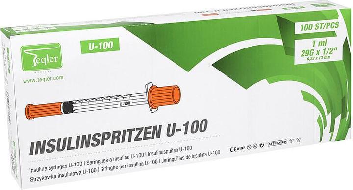 Teqler Insulinspritzen U100 0,33x13mm (Insulinspritze)