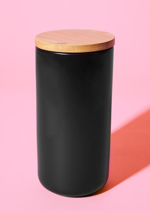 Immagine prodotto KoRo Barattolo in terracotta nera con coperchio in bambù 1180 ml