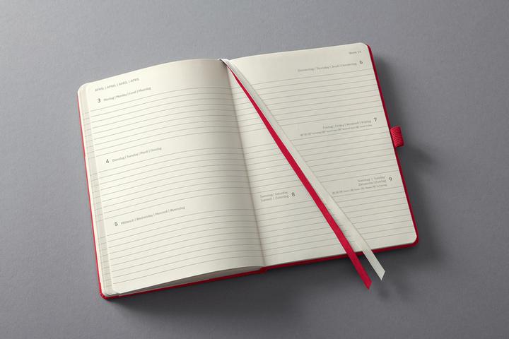 Actual product image Sigel Weekly calendar 2025 C2564 1W/2S red 21.3x14.8cm (A5, German)
