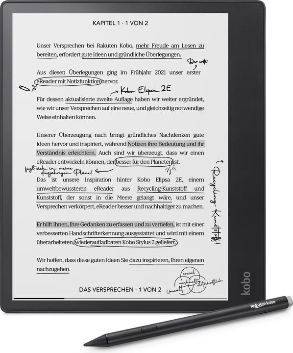 Produktbild Kobo Elipsa 2E inkl. Stift 2 (10.30", 32 GB, Schwarz)