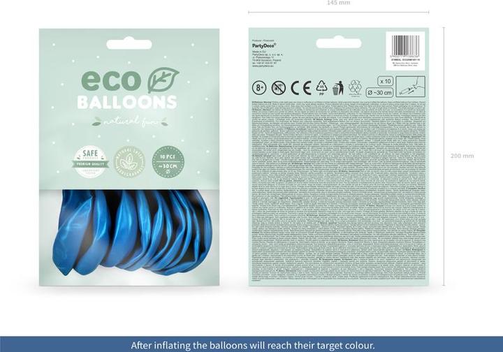 Actual product image Partydeco Eco Balloons Turquoise Metallic (10 x)