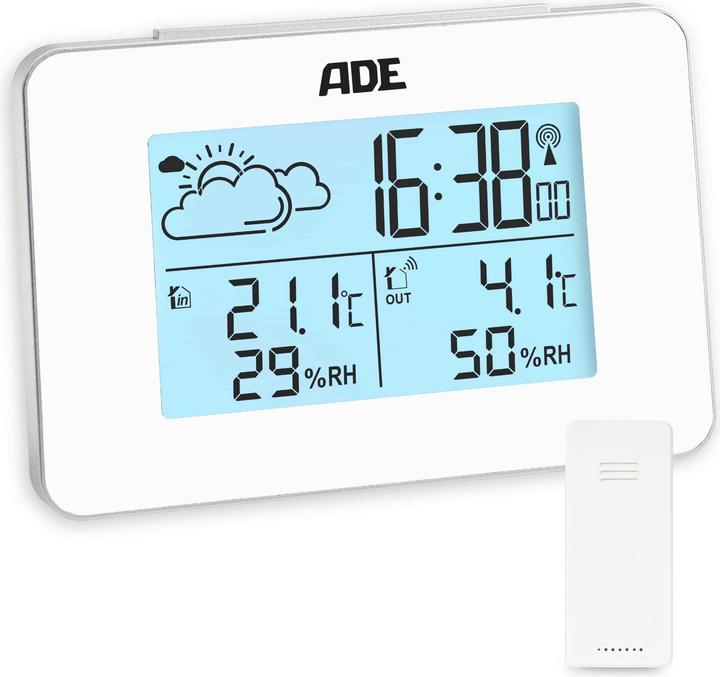 ADE Wetterstation mit Funk-Aussensensor Weiss, Funktionen