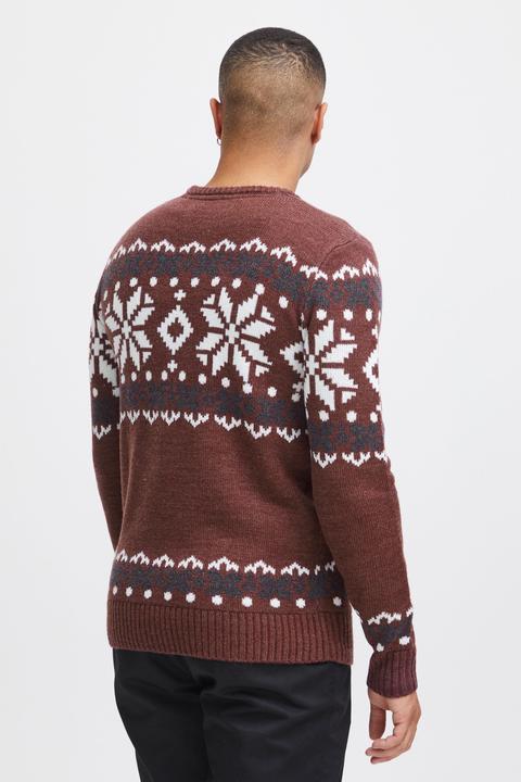 Image du produit Solid Norwig Pull En Grosse Maille Pull-Over Tricot Pour Homme Avec Encolure Rond (XL)