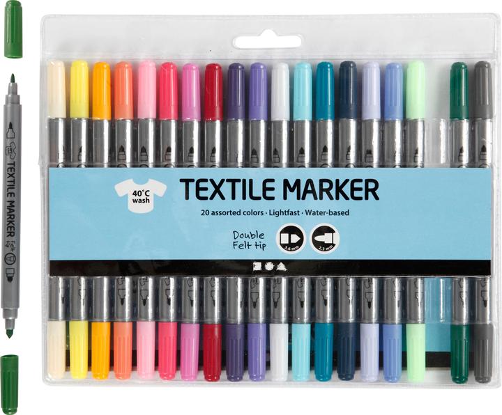 Produktbild Creativ Company Textilmarker (Mehrfarbig, 3.60 mm, 20 x)