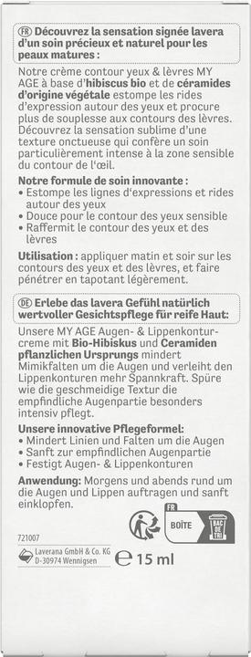 Immagine prodotto Lavera My Age Aug Lip Cr re Hau 15ml (Crema, 15 ml, Giorno + Notte)