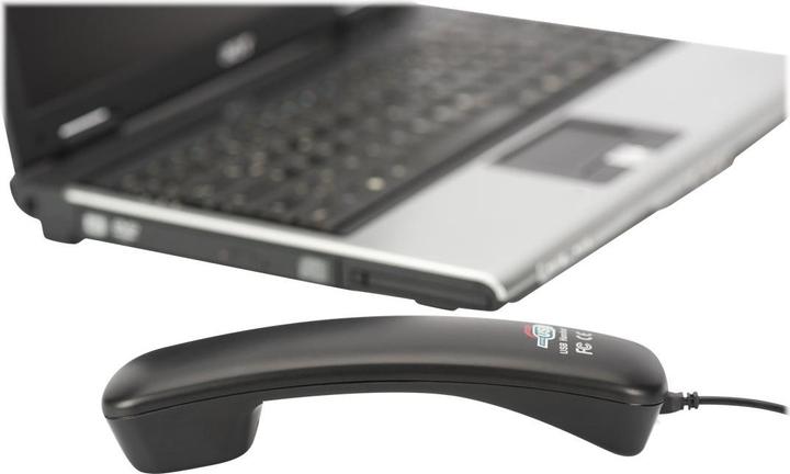 Actual product image Digitus Telephone Hoerer USB for Skype MSN ICQ X-lite Dialpad MediaRing Net2phone etc. black