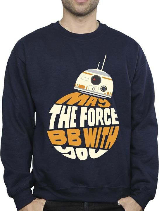 Actual product image Star Wars Mens May The Force BB8 Sweatshirt (XXL)