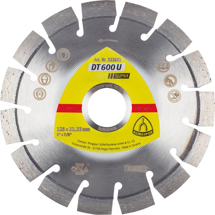 Actual product image Klingspor DT 600 U Supra - diamond blades 230 x 22,23 mm