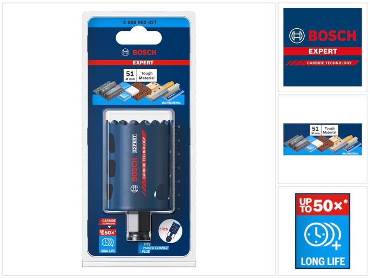 Produktbild Bosch Professional Zubehör EXPERT Tough Material Lochsäge, 51 x 60 mm (51 Millimeter)