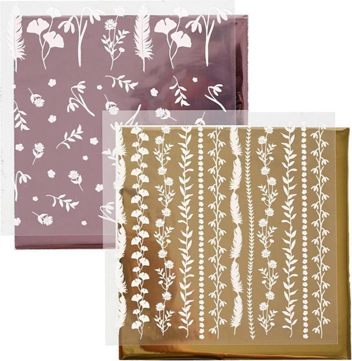 Produktbild Creativ Company Folie Transferblatt 15 x 15 cm, 2 Stück, Bordeaux/Gold (2 x)