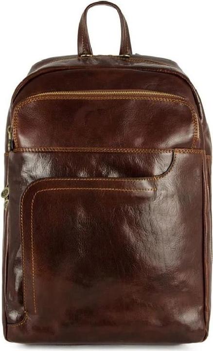 Image du produit Only-Bags.Store Grand sac à dos en cuir pleine fleur marron