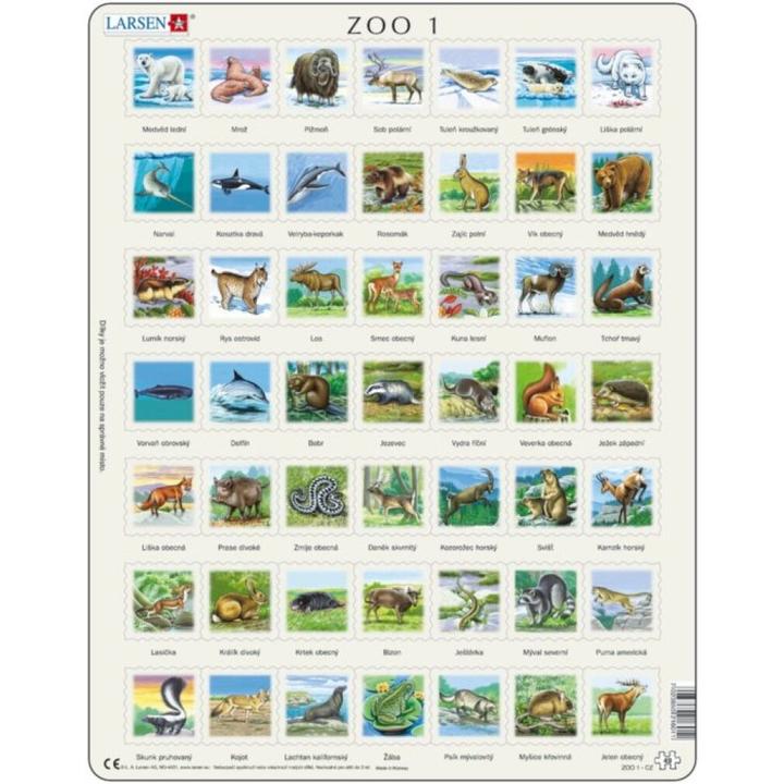 Produktbild Larsen Puzzle Tiere der nördlichen Hemisphäre (ZOO 1) 49 Teile (49 Teile)