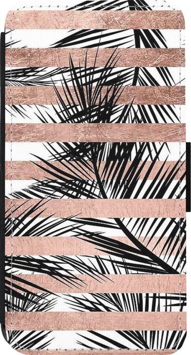 Actual product image PhoneLook Wallet cover black Palm trees gold stripes (Apple iPhone 13 Pro)