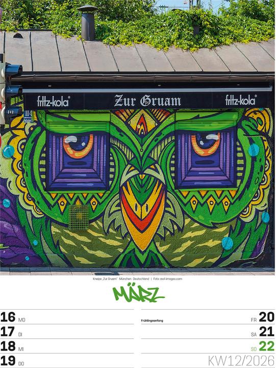 Actual product image Street Art - Graffiti - Wochenplaner Kalender 2026 (25 x 33 cm, Hardcover, German)