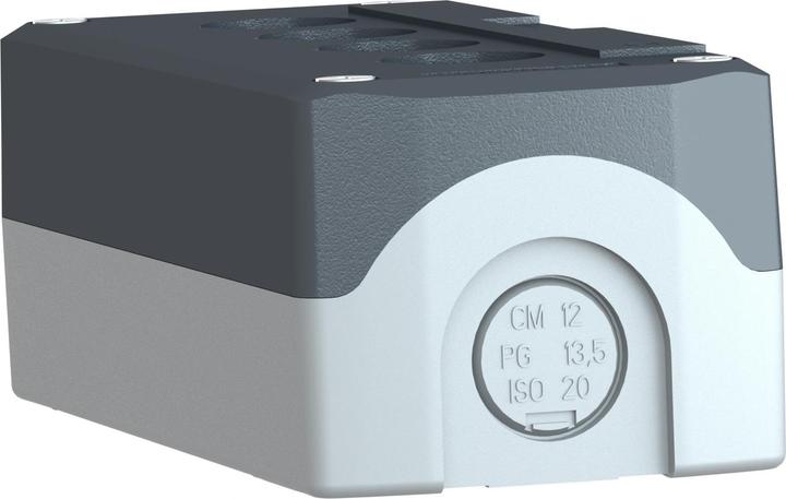 Produktbild Schneider Electric Tastergehäuse 22mm 4 Loch grau