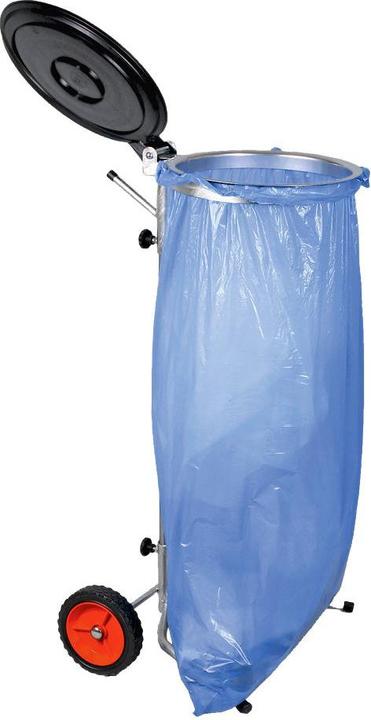 Actual product image Renner Helmuth ROLLI sack stand, mobile, capacity 70 - 120 l, with lid, HxWxD 995 x 480 x 525 (120 l)