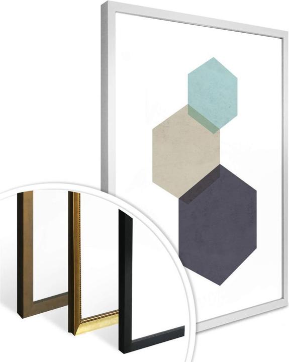 Produktbild Trenddeko Hexagons aqua (80 x 100 cm)