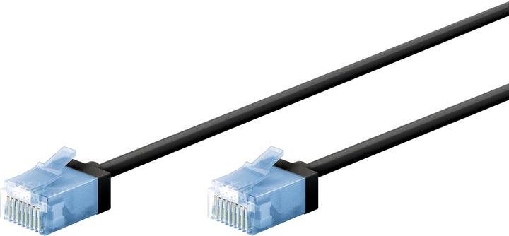 Produktbild Goobay Ultraflexibles CAT 6A Patchkabel, slim, U/UTP, schwarz (U/UTP, CAT6a, 0.50 m)