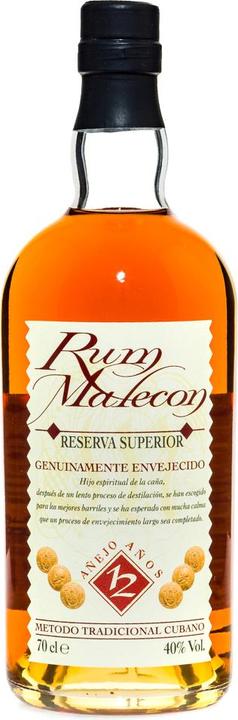 Image du produit Malecon Rhum Añejo 12 Años Reserva Superior 40% vol. 0,7l en coffret cadeau
