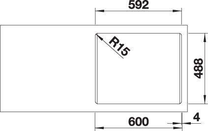 Actual product image Blanco Palona 6 (Top-mounted sink, 61.50 cm, 51 cm)
